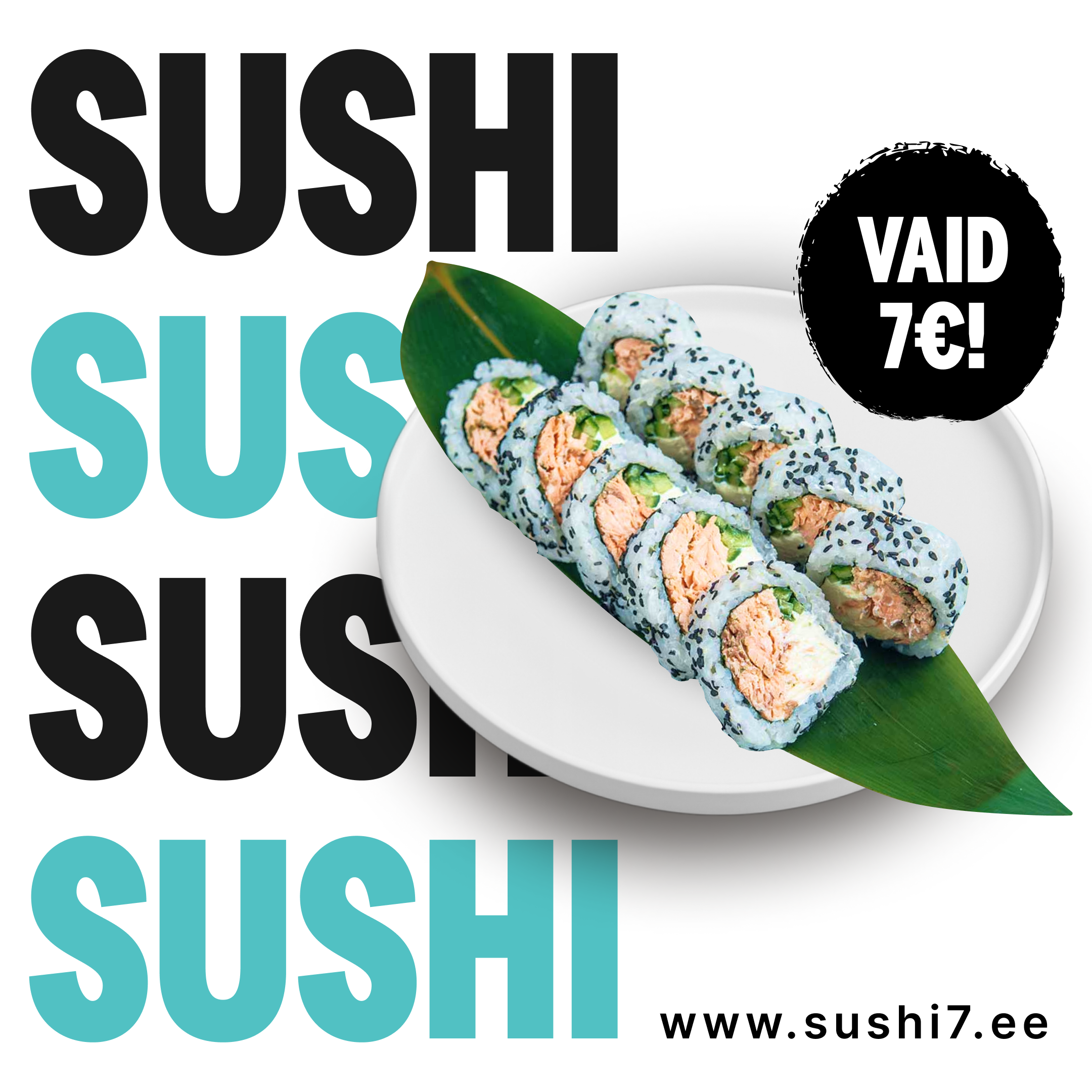 Рекламный баннер с роллами и акцией